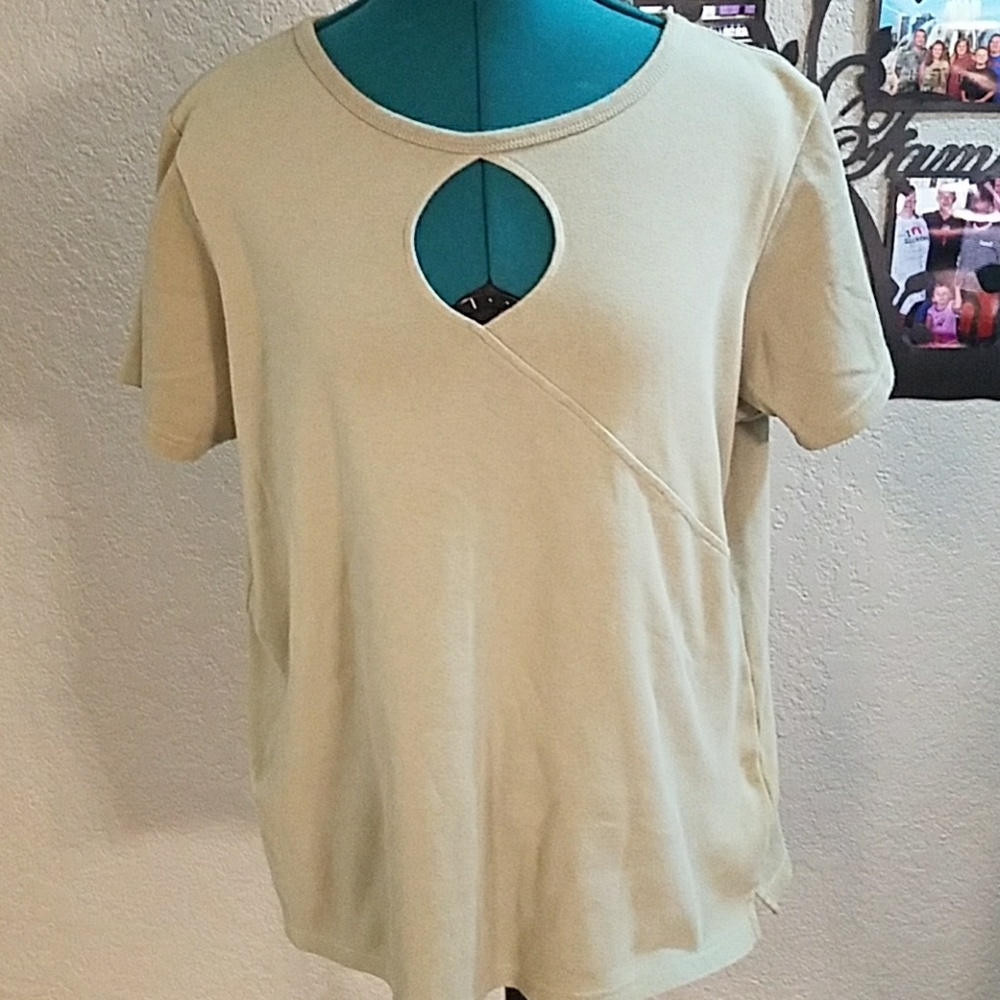 Mostly cotton top with stretch
